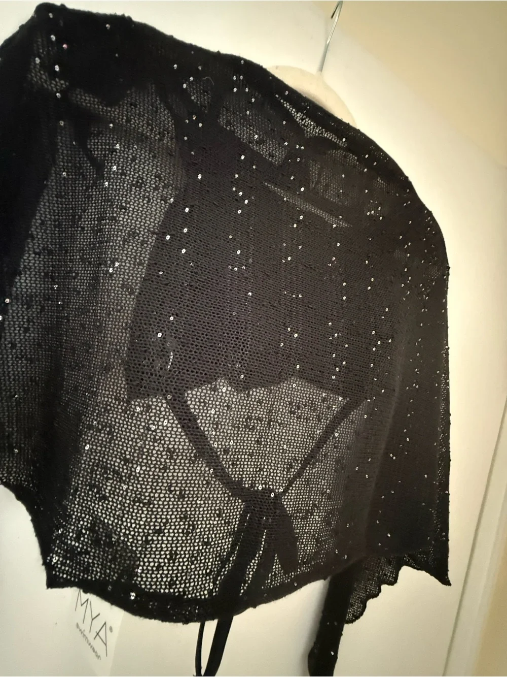 Black Sequin Triangle Bikini 3 pieces